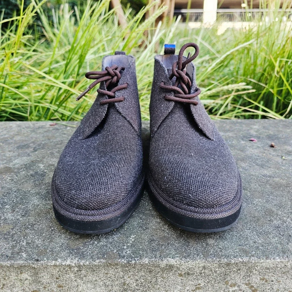 Rothy's‎ Men's 7 Chukka Boots Merino Wool Lace Up Dark Brown/Umber *No Inserts*